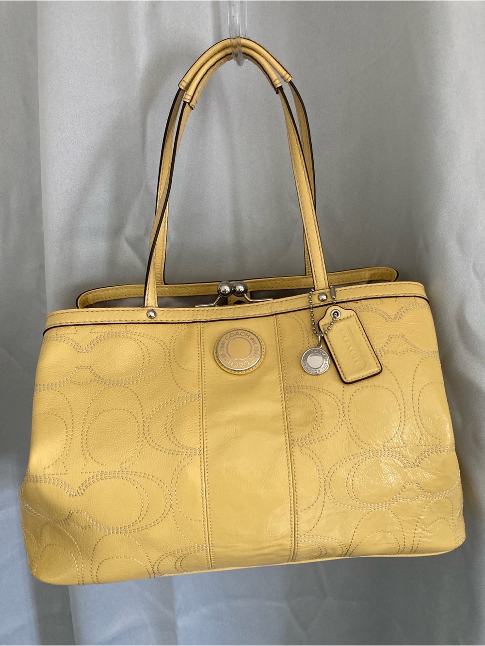 Coach Yellow Patent Leather Shoulder Bag